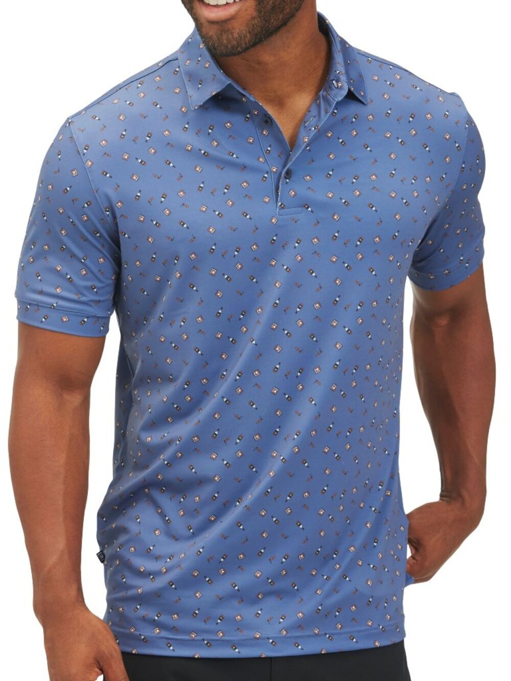 NWT Mizzen+Main Men's Versa Golf Polo - Whiskey and Ash Print Small S